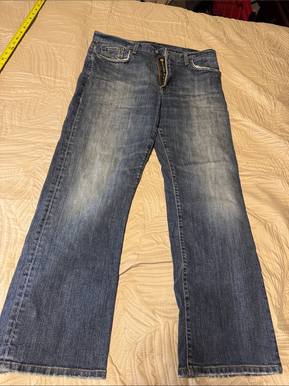 Lucky Brand Men's Blue Washed Straight-Leg Jeans bootcut I’d say